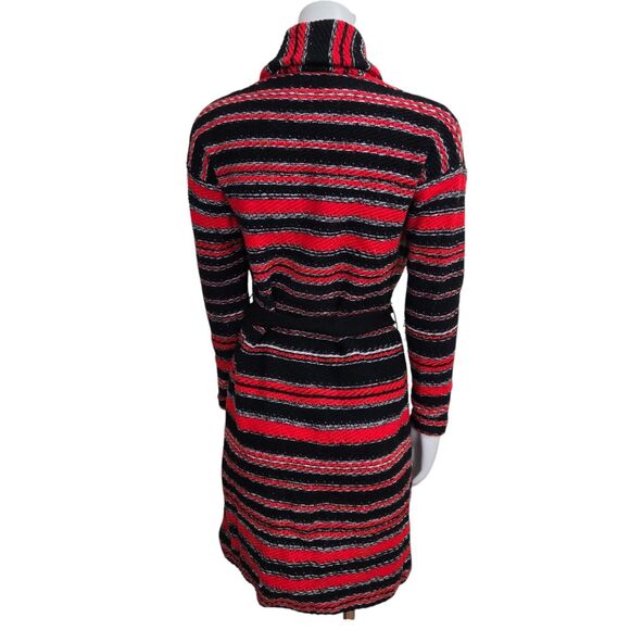 RALPH LAUREN Long Cardigan Sweater Womens XS Striped Wool Belt Cowl Neck LRL - Picture 4 of 10